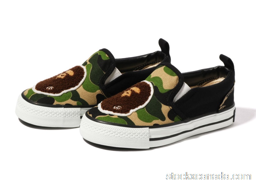 CA A Bathing Ape Ape Head Slip On Green ABC Camo (PS) 1I30-391-001 GRN