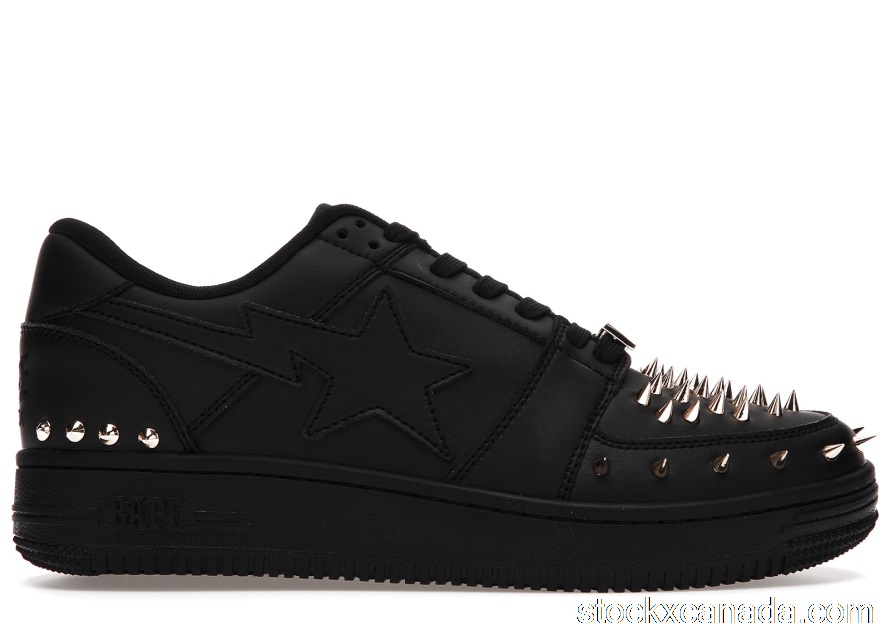 CA A Bathing Ape Bape Sta Low Black Gold Studded