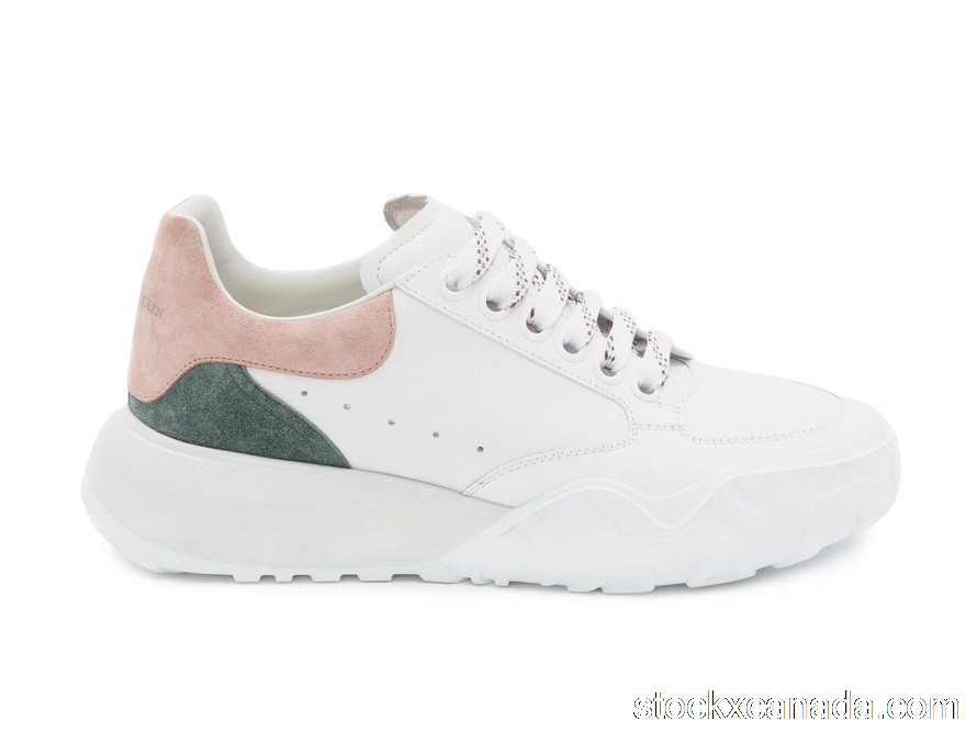 CA Alexander McQueen Court Trainer White Taffy Blue Shell Pink (W) 633914WIA9C9914