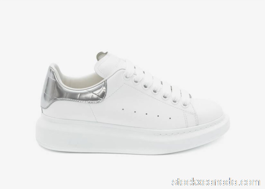 CA Alexander McQueen Oversized White Silver Croco (W) 553770WHYBQ9071