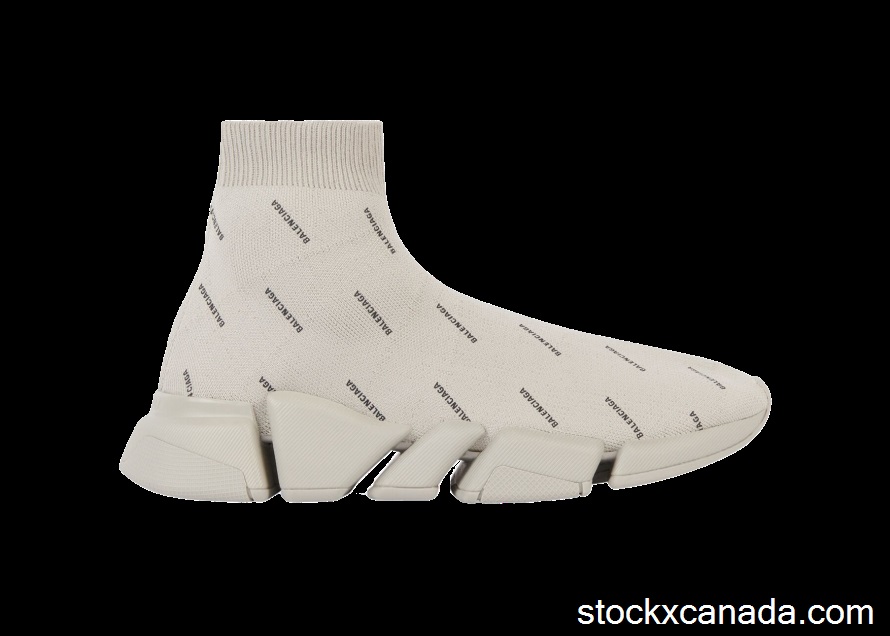 CA Balenciaga All Over Logo Speed 2.0 Beige 617239W2DBO9910