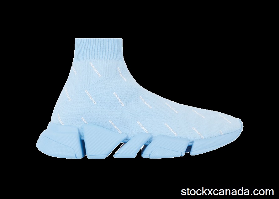 CA Balenciaga All Over Logo Speed 2.0 Light Blue (W) 617196W2DBO4122