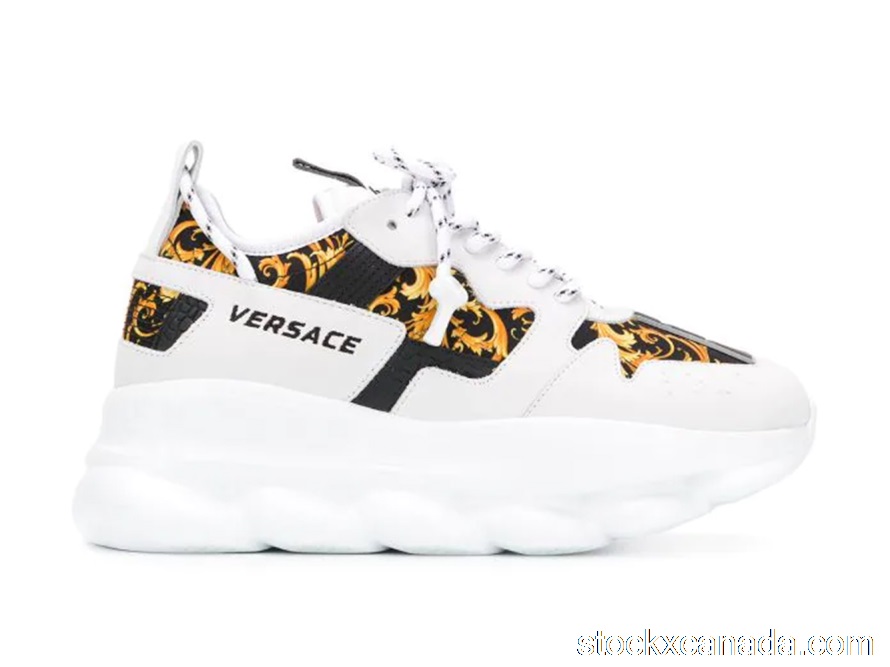 CA Versace Chain Reaction 2 Barocco Print White Black Yellow (W) DST030G-DT21_DBN9