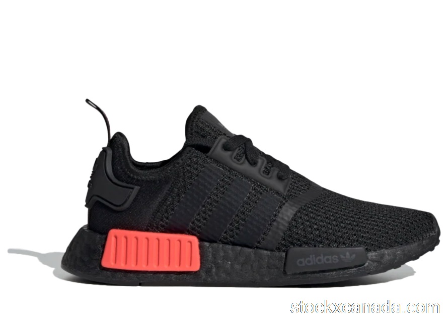 CA adidas NMD R1 V2 Core Black Solar Red (GS) FV8174