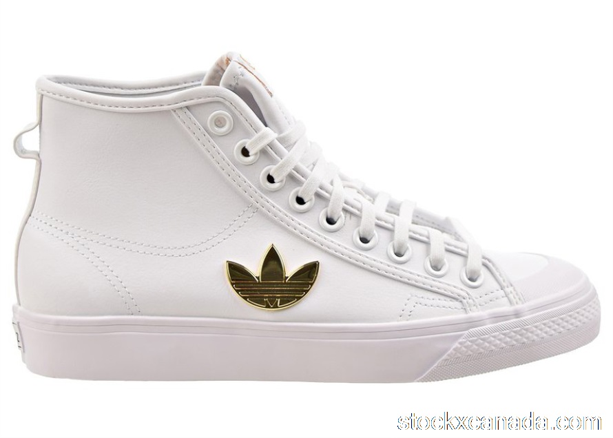 CA adidas Nizza Trefoil Hi Cloud White Gold Metallic (W) H01134